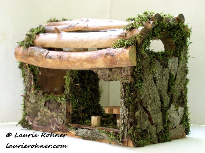 Woodland Moss Fairy House Hand Sculpted Garden Cottage