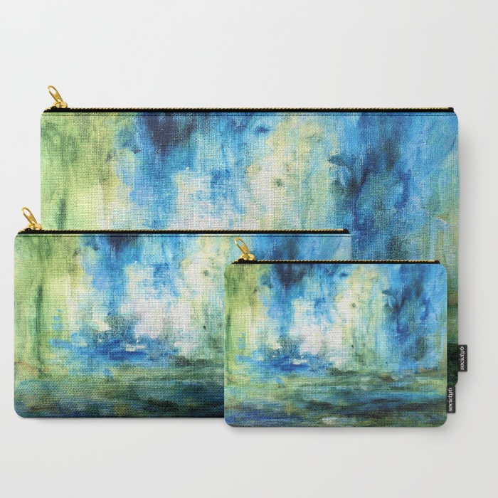 contemporary-abstract-painting-spring-rain-carry-all-pouches set of 3