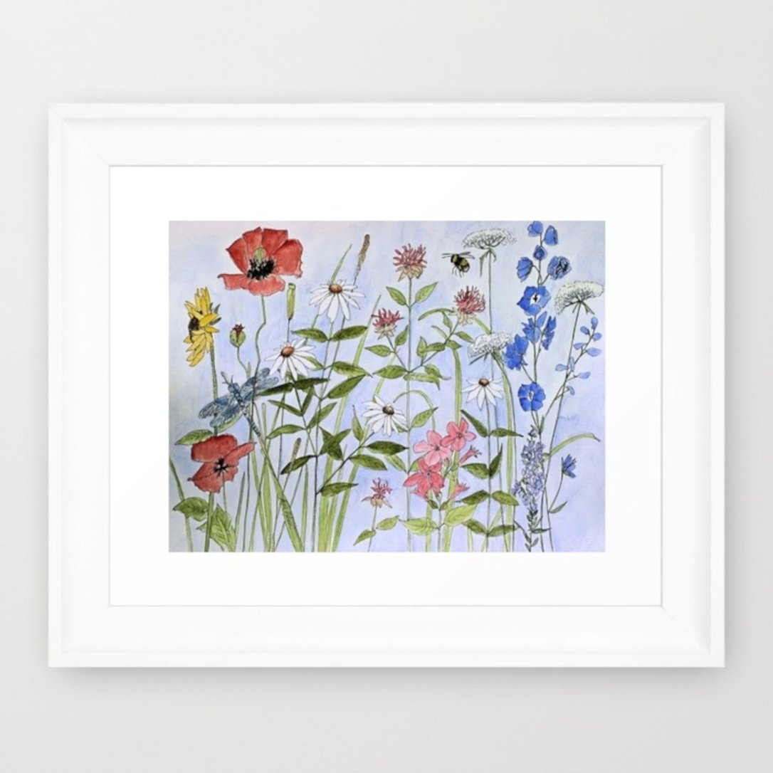 contemporary-flower-wildflower-watercolor-framed-prints